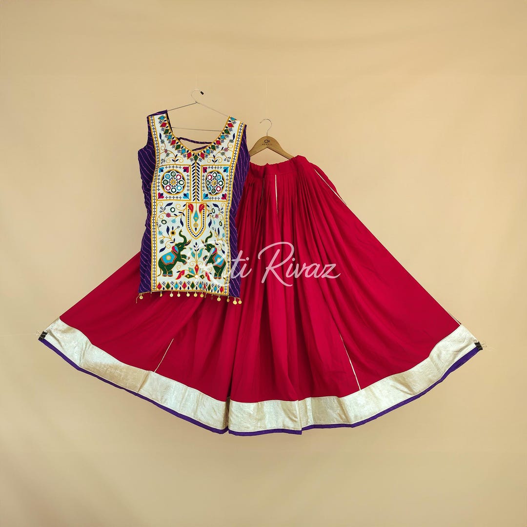 Pure Cotton With Embroidery Coding Sequence Work With Ribbion Lace Work Lehenga Choli