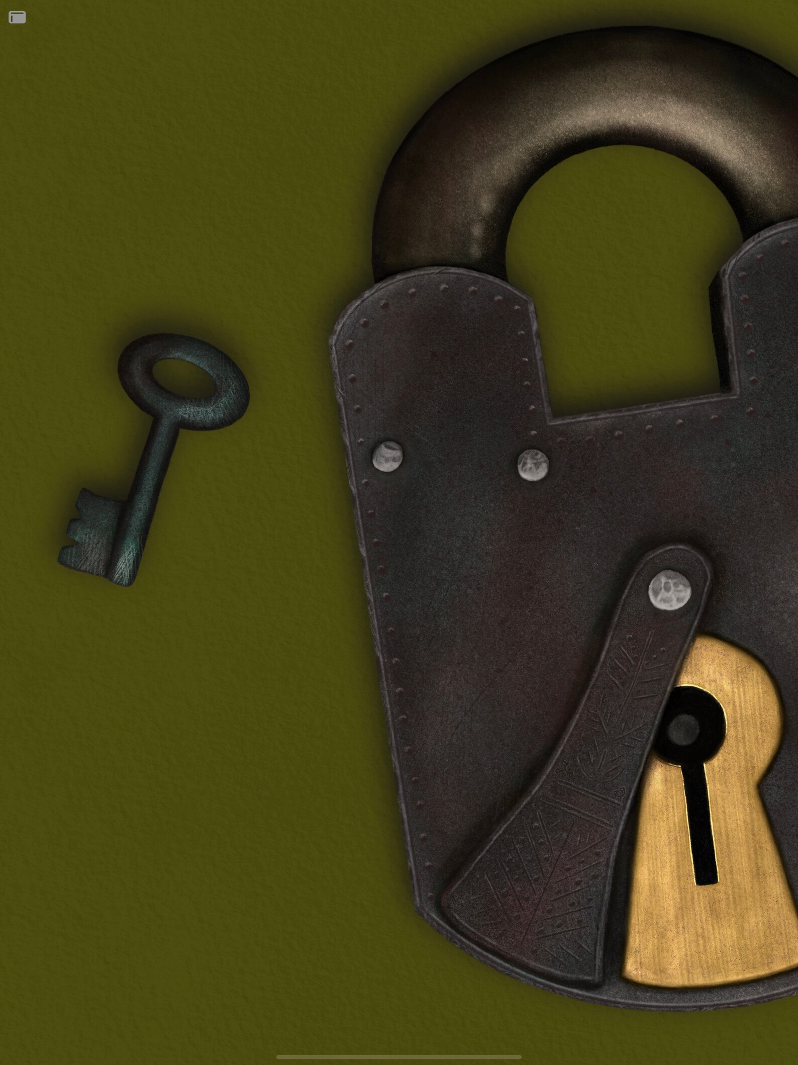 Custom Padlock Painting Padlock & Key 3 Digital Etsy