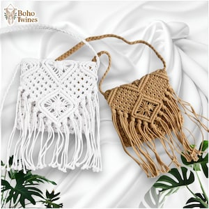 Handmade Woven Cotton Rope Shoulder Bag: Boho Tassel Purse