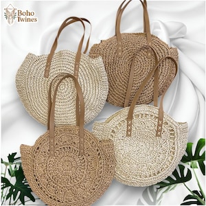 Woven Straw Beach Bag: Large Boho Tote with Zipper