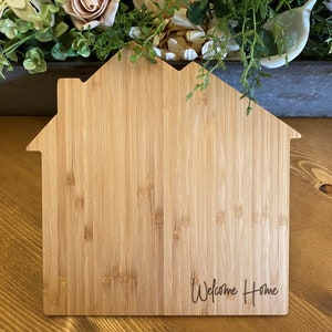 Engraved Welcome Home Bamboo Cutting Board