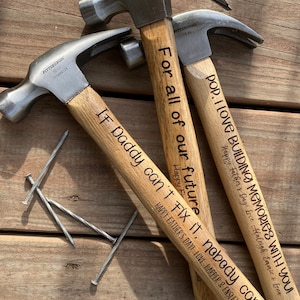 Personalized Engraved Hammer for Fathers Day Gift for Dad from Kids Hammer First Fathers Day From Daughter Son Present for Grandpa Pop Dad
