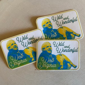 West Virginia Jim Justice and BabyDog Vinyl Waterproof Stickers