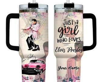 Personalized Elvis Presley Tumbler 40Oz, 20oz , King Of Rock And Roll Tumbler