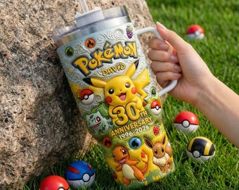 Celebrate 30th Pocket Creature 40 Tumbler - Personalized Gift 2D Flat