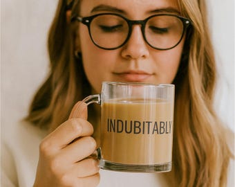 Taza de café de vidrio transparente: artículos de oficina "sin duda" divertidos