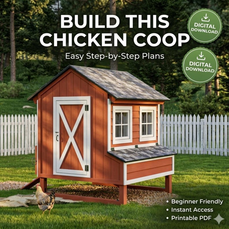 DIY Chicken Coop Plans, Elevated Backyard Hen House Build Guide, Step ...