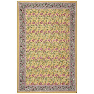 Yellow Floral Cotton Printed Napkins Tablecloth | Wedding Table Decor | Dining \Tablecloth | Rectangle Easter Table Cloth |Housewarming Gift