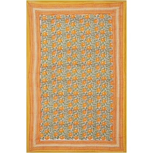 Yellow Floral Cotton Printed Napkins Tablecloth | Wedding Table Decor | Dining \Tablecloth | Rectangle Easter Table Cloth |Housewarming Gift