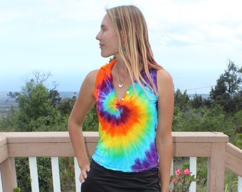 Tie Dye Women's Tank Top | Size Small upcycled