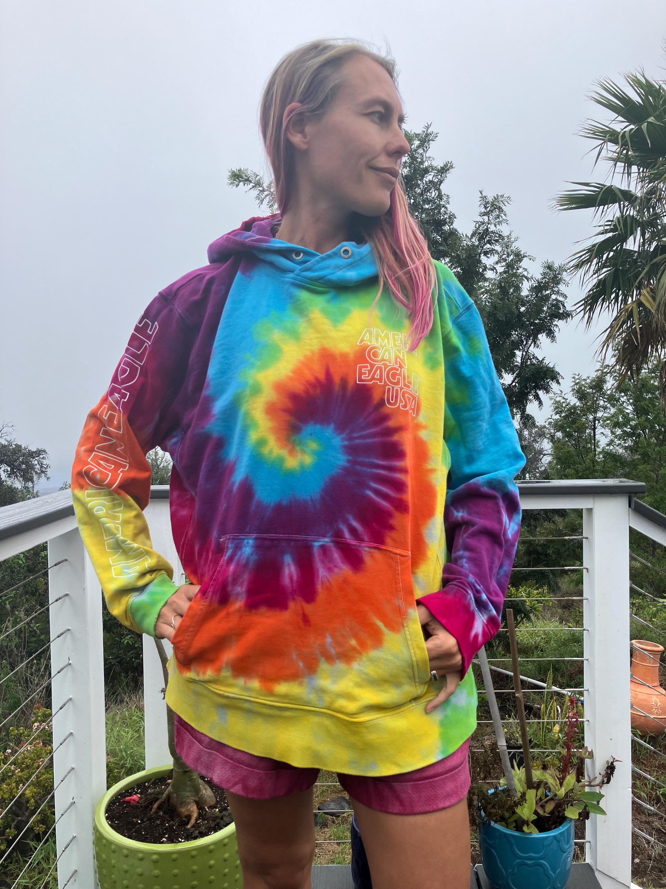 Tie dye eagles hoodie best sale