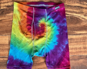 Tie Dye Regenbogen Boxer Briefs | Herrengröße Medium