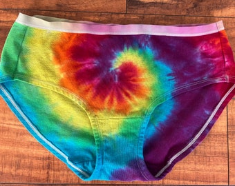 Tie dye Rainbow Swirl Hipster Panties Size Medium