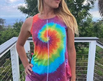 Tie Dye Rainbow Swing Tank Top Tamaño pequeño