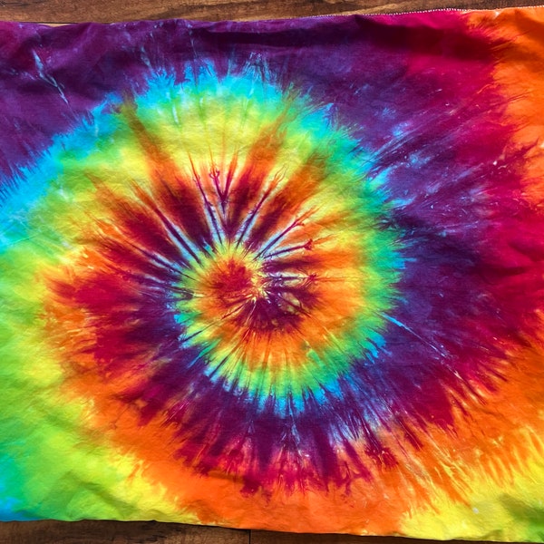 Tie Dye Pillowcase Sham Standard Size Upcycled