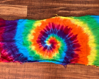 Tie Dye Rainbow Swirl Cotton Muslin Fabric | 27x12