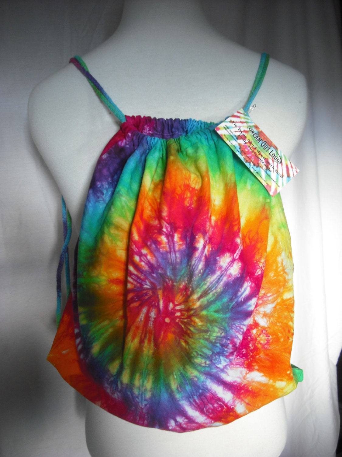 Tie Dye Drawstring Backpack Classic Swirl Etsy