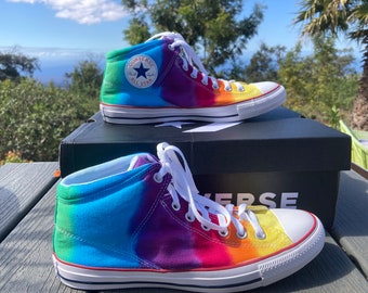 Tie Dye Converse High Top Street Men's Size 10, Women's Size 12