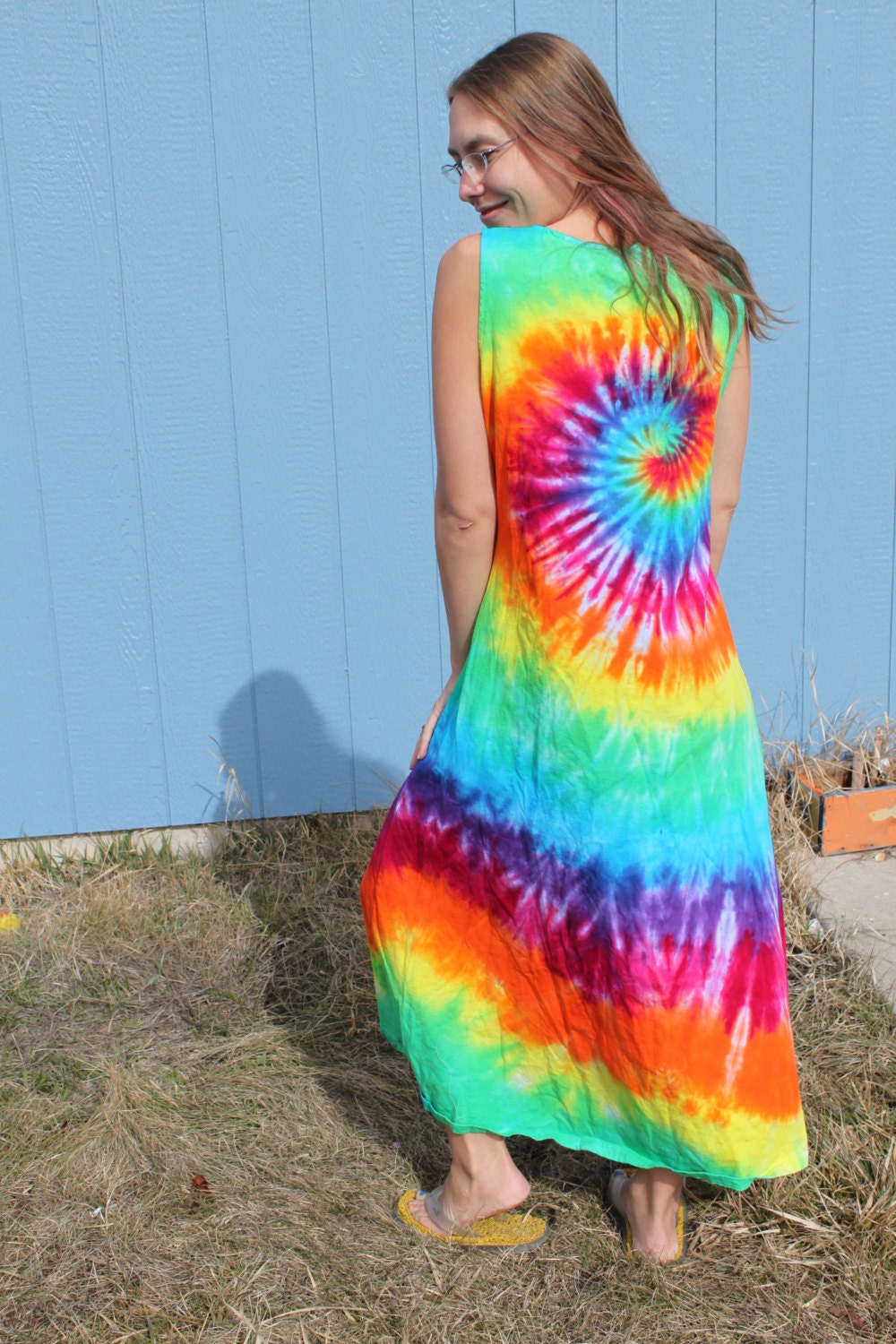 Tie Dye Rainbow Swirl Maxi Long Dress Sizes 2XL and 3XL - Etsy
