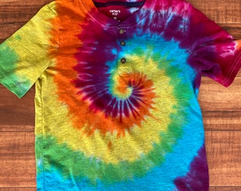 Tie Dye Rainbow Swirl Polo Kids Size 12