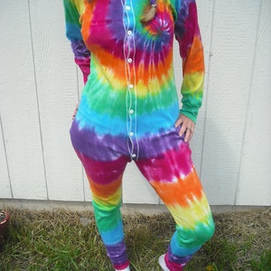 Tie Dye Custom Long Underwear Adult Onesie-Unisex Sizes Small through 2XL image 2