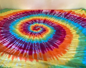 Tie Dye Rainbow Full Fitted Sheet | Upcycled