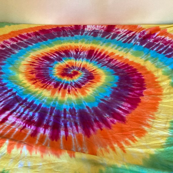 Tie Dye Rainbow Full Fitted Sheet | Upcycled