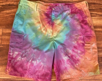 Tie Dye Rainbow Men's Shorts | Size 44 upcycled