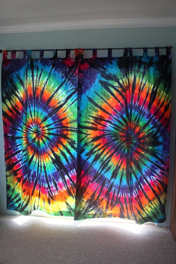 Tie Dye Curtain Panel Custom Colors Etsy