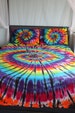 Tie dye Organic Cotton Bed Sheet Set With Black Accents Twin, Twin XL, Full, Queen, or King 