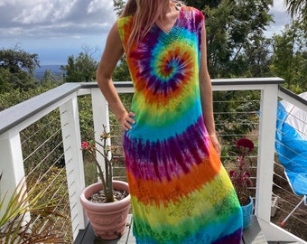 Tie Dye Rainbow Tank Dress Size XXL