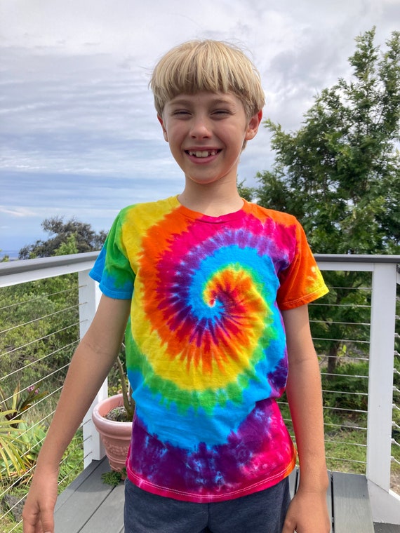 Tie Dye Kids Rainbow Classic Swirl Tee Shirt 