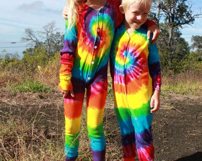 Tie Dye Union Suit Youth Onesie Pajamas Etsy