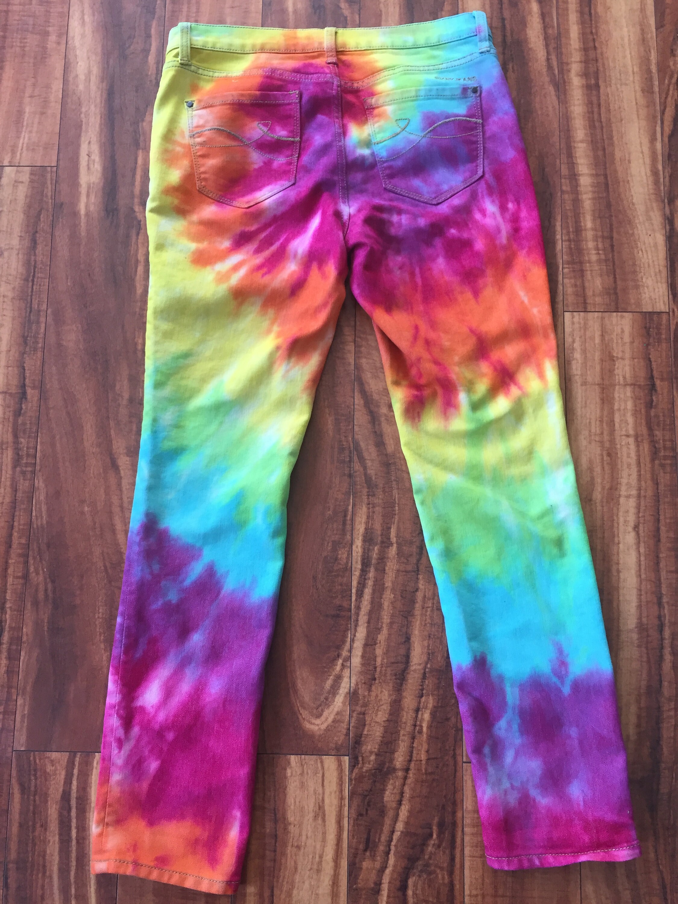 Tie Dye Rainbow DKNY Pants Women's Approx Size 12 Etsy