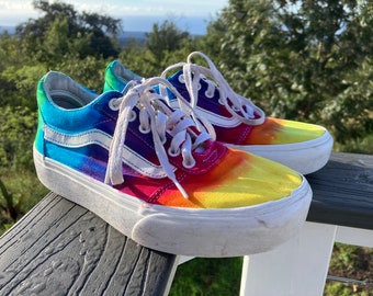 Tie Dye Vans Women's size 8.5 Upcycled AS IS