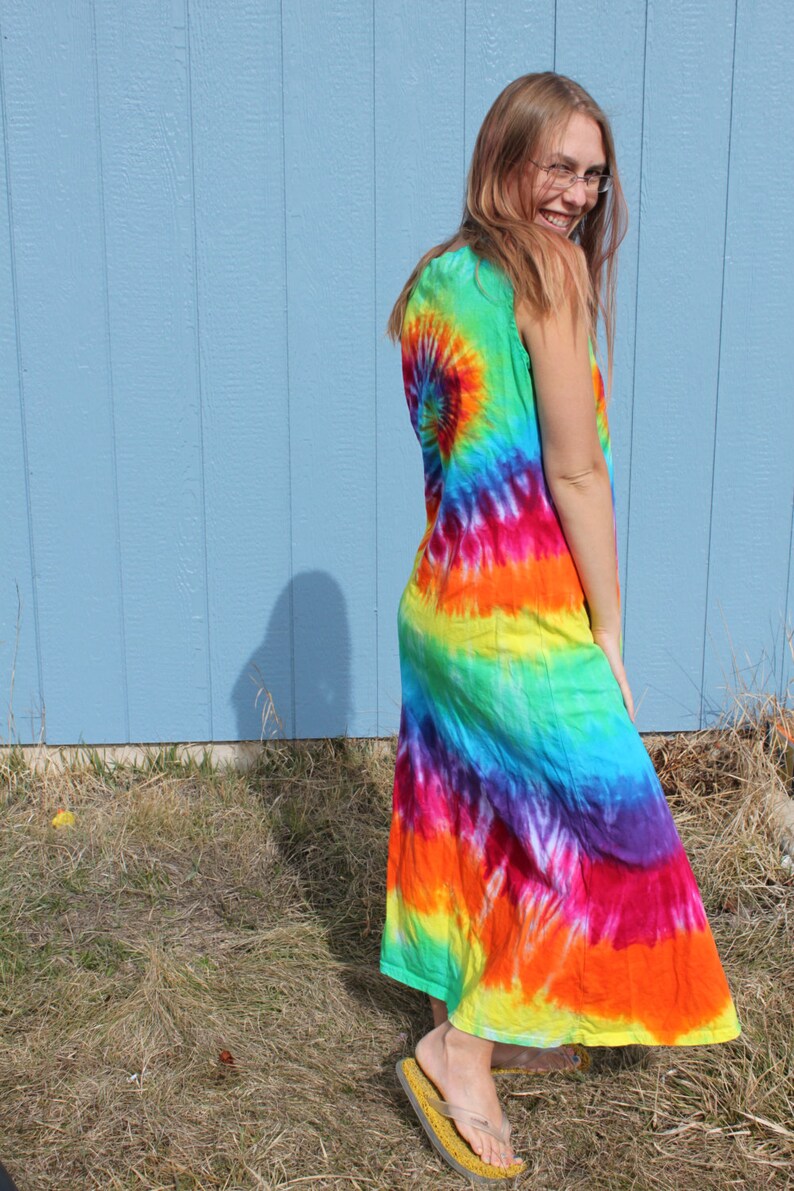 Tie Dye Rainbow Swirl Maxi Long Dress Sizes 2XL and 3XL | Etsy