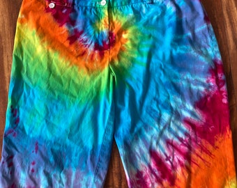 Tie Dye Rainbow Jones New York Capris | Women's Size 14P Upcycled