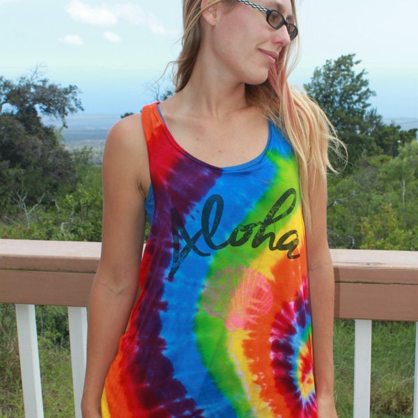 Tie Dye Aloha Flowy Tank Top