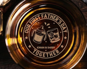 Vaso de cerveza para el abuelo, regalo de los nietos, vaso de whisky personalizado para papá, artículos de bar familiares personalizados para el Día del Padre y el Cumpleaños.