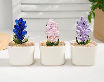 Custom Potted Plant Figurine,Handmade Glass Cactus,Stained Glass Plant,Mini Glass Flower Figurine,Teacher Appreciation Gift,Housewarm Gift