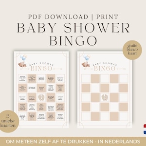 Babyshower Bingo printable | Beige | directe download
