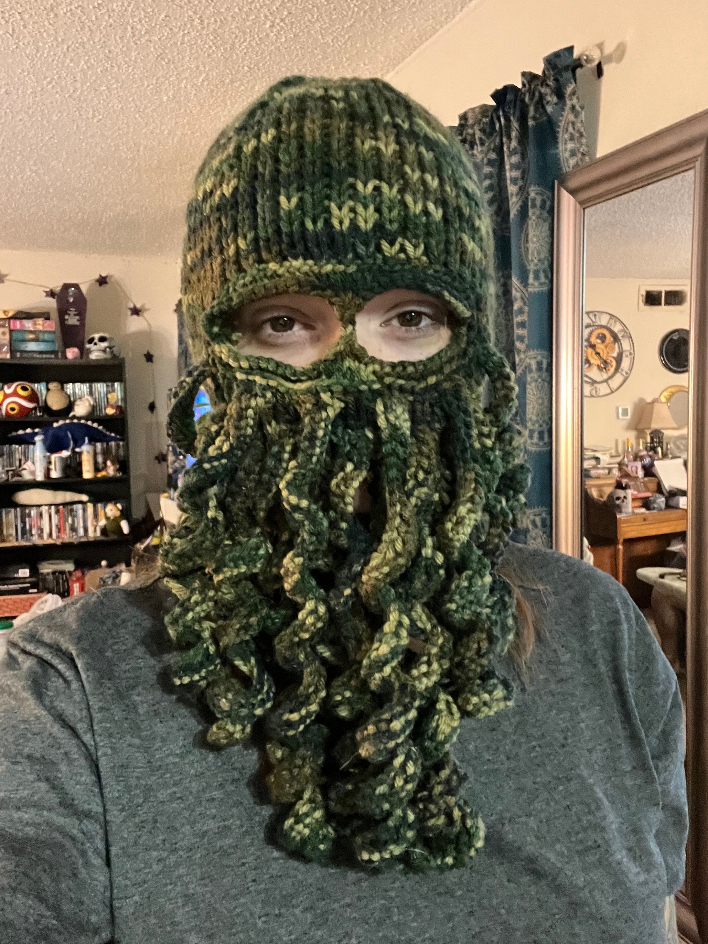 DORA BRIDAL Tentacle Octopus Knit Beanie - Cthulhu Inspired Ski Mask & Winter Hat For Men & Women - View #2