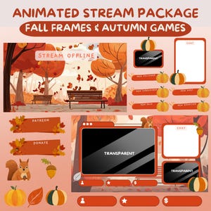 Animated Fall Overlay Cozy Stream Graphics Forest Twitch Background OBS Layout Template Autumn Twitch Scene Animated Streaming Decor