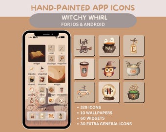 Witch App Icons Pack iOS App Icons Android Witchcraft Aesthetic iPhone Theme Witch Cute Witch Wallpapers Witch Aesthetic App Icons Android