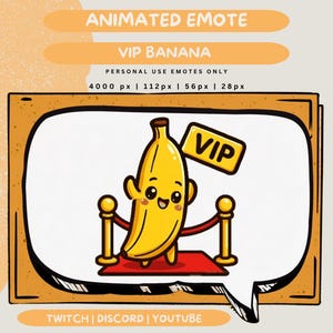 Animated Banana Emote Kawaii Emote Twitch Emotes Streamer Emote Meme Emote Discord Download Stream Overlay Discord Emoji Pack Funny Fruit