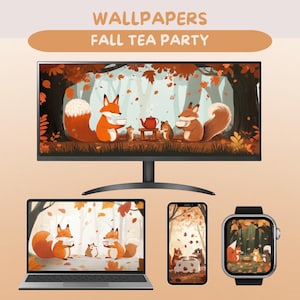 Fall Wallpaper Pastel Autumn Background Cozy Fall Art Vintage Botanical Scene Rustic Home Decor Kawaii Fall Aesthetic Pumpkin Pattern