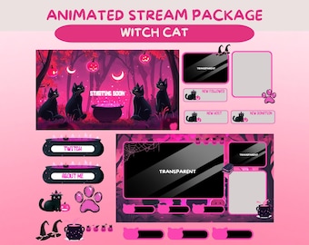 Animated Halloween Twitch Overlay Horror Stream Package Gothic Theme VTuber Asset OBS Streaming Graphics Halloween Stream Package Animated