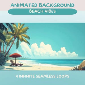 Summer Animated Background Animated VTuber Background Tropical Island Overlay Cozy Beach Twitch Setup Tropical Beach Loop Ocean View