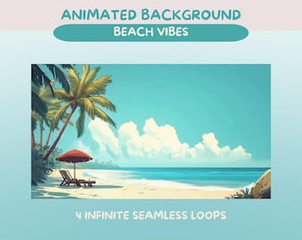 Summer Animated Background Animated VTuber Background Tropical Island Overlay Cozy Beach Twitch Setup Tropical Beach Loop Ocean View