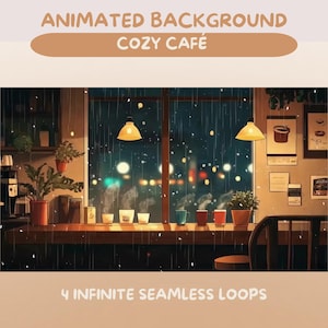 Cozy Cafe Animated Background Vtuber Background Animated Lofi Cafe Twitch Stream Overlay Virtual Background Wallpaper Animated Cozy Cafe
